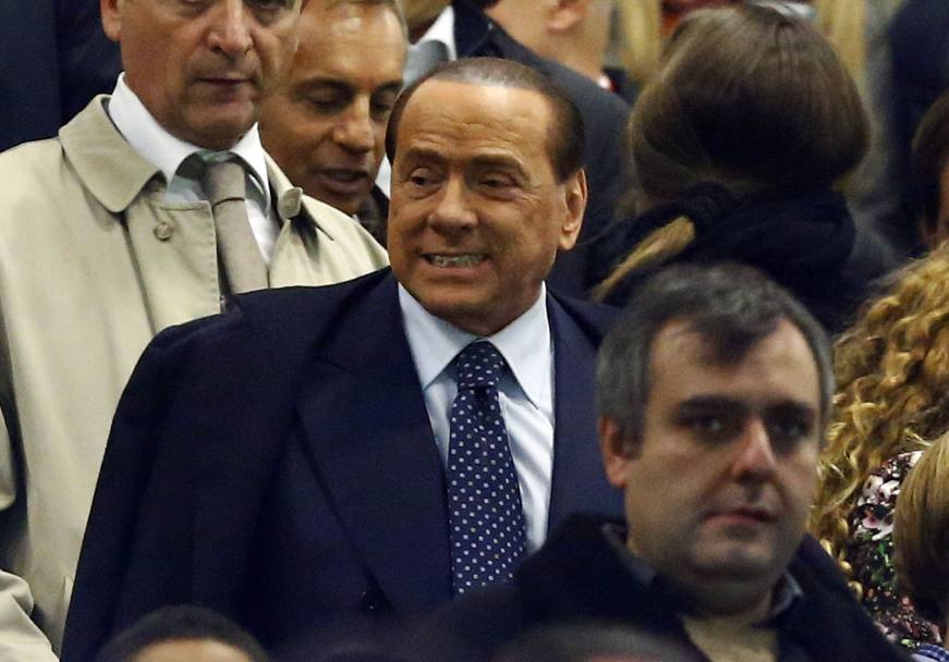 Silvio Berlusconi a San Siro per Milan-Fiorentina. Action Images